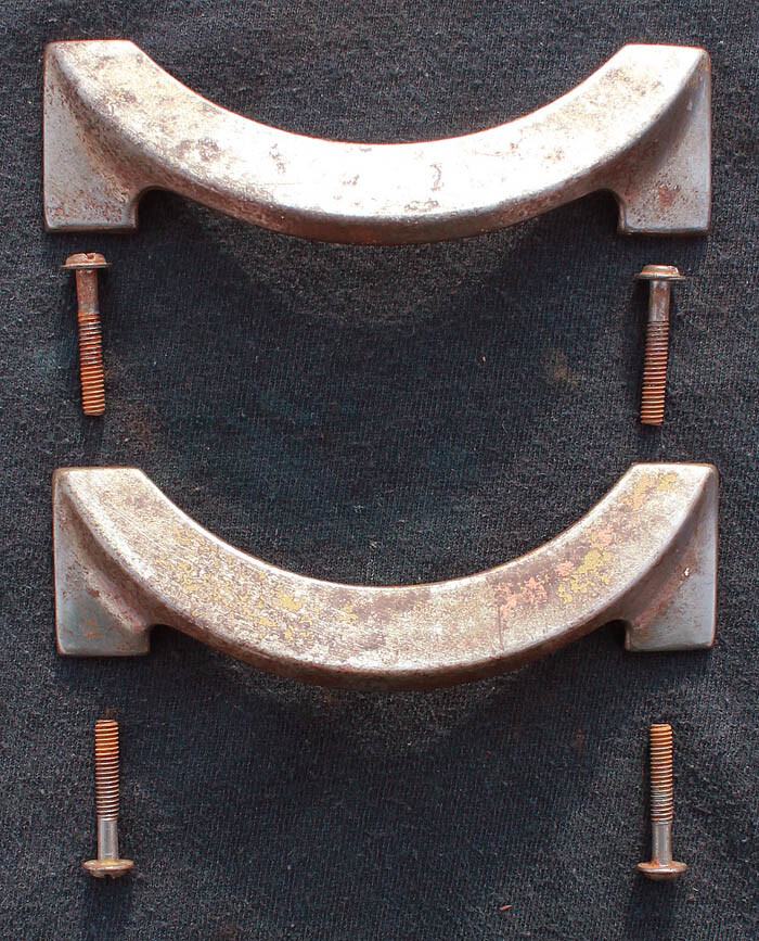 Pair Vintage Deco Steel Metal Dresser Drawer Cabinet Furniture Door Pulls Handle
