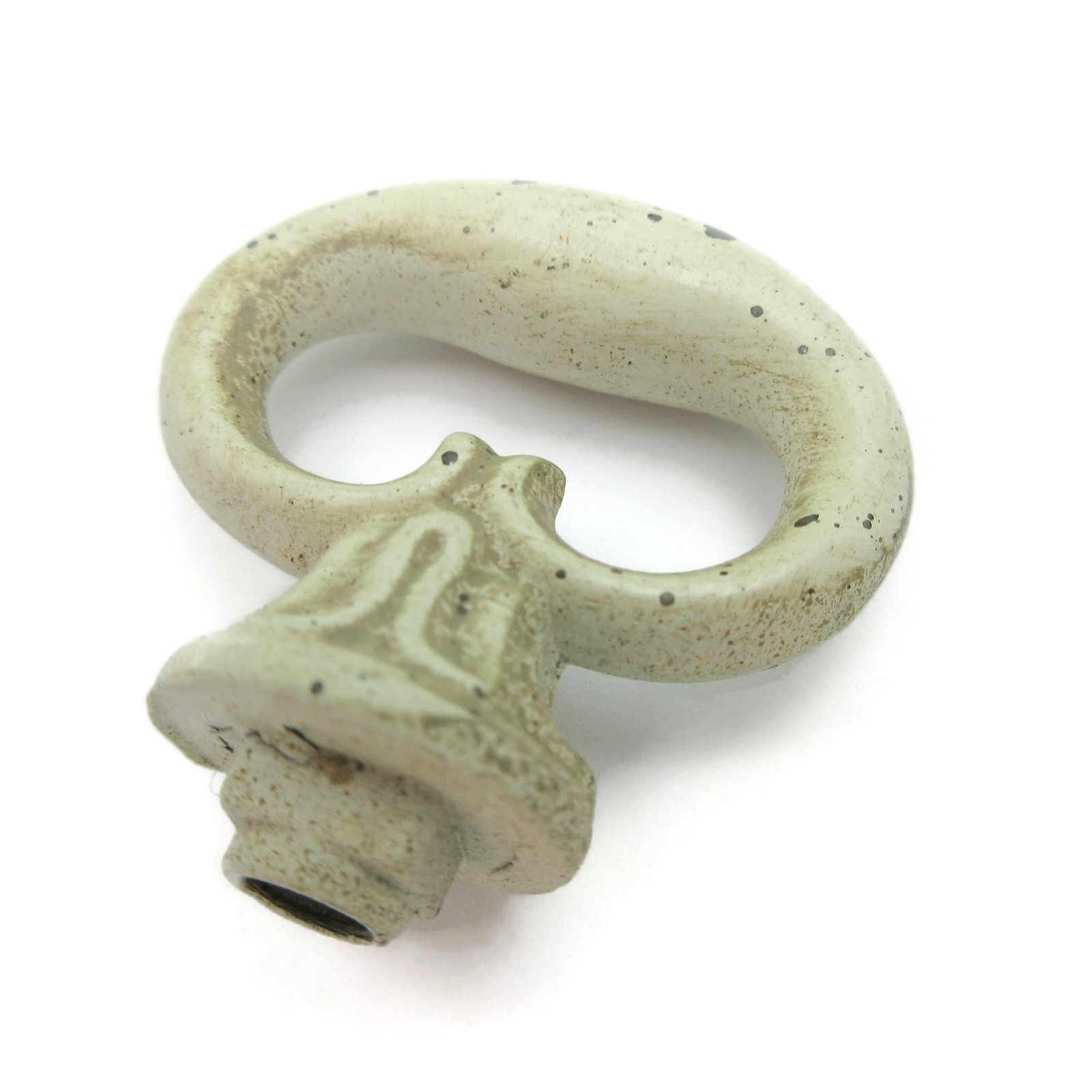Vintage Mock Key Drawer Knob Off White Faux Pull Cabinet Door Handle LBE