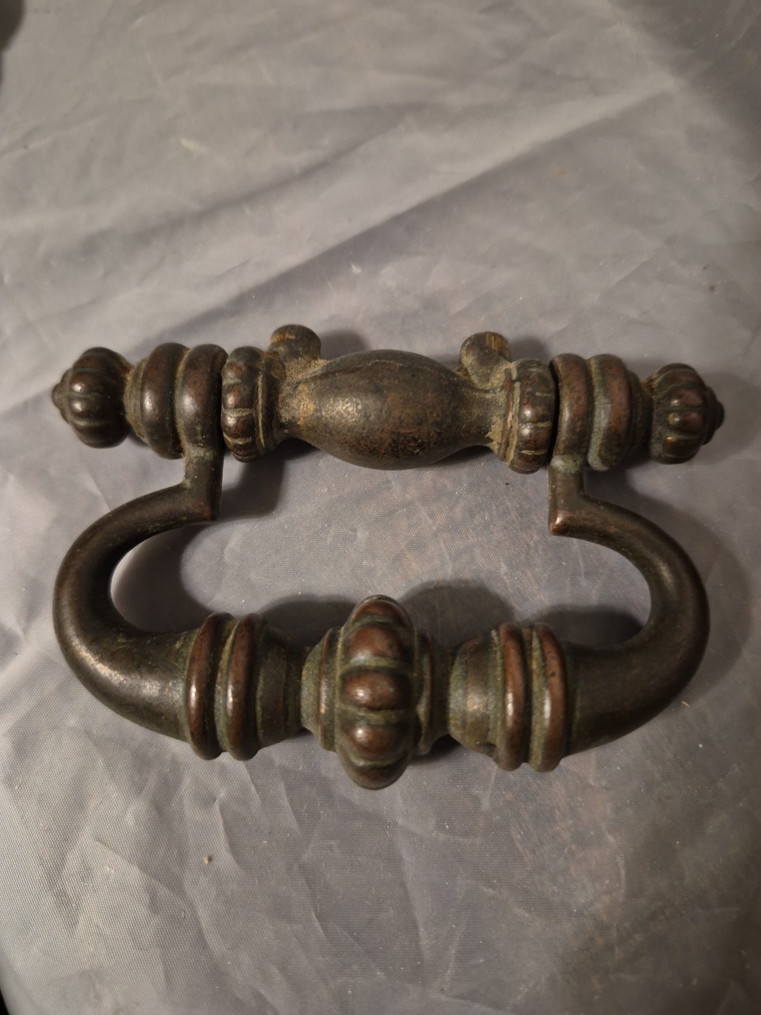 Restoration Antique Victorian Drawer Pull With Drop Bail Handle Preowned