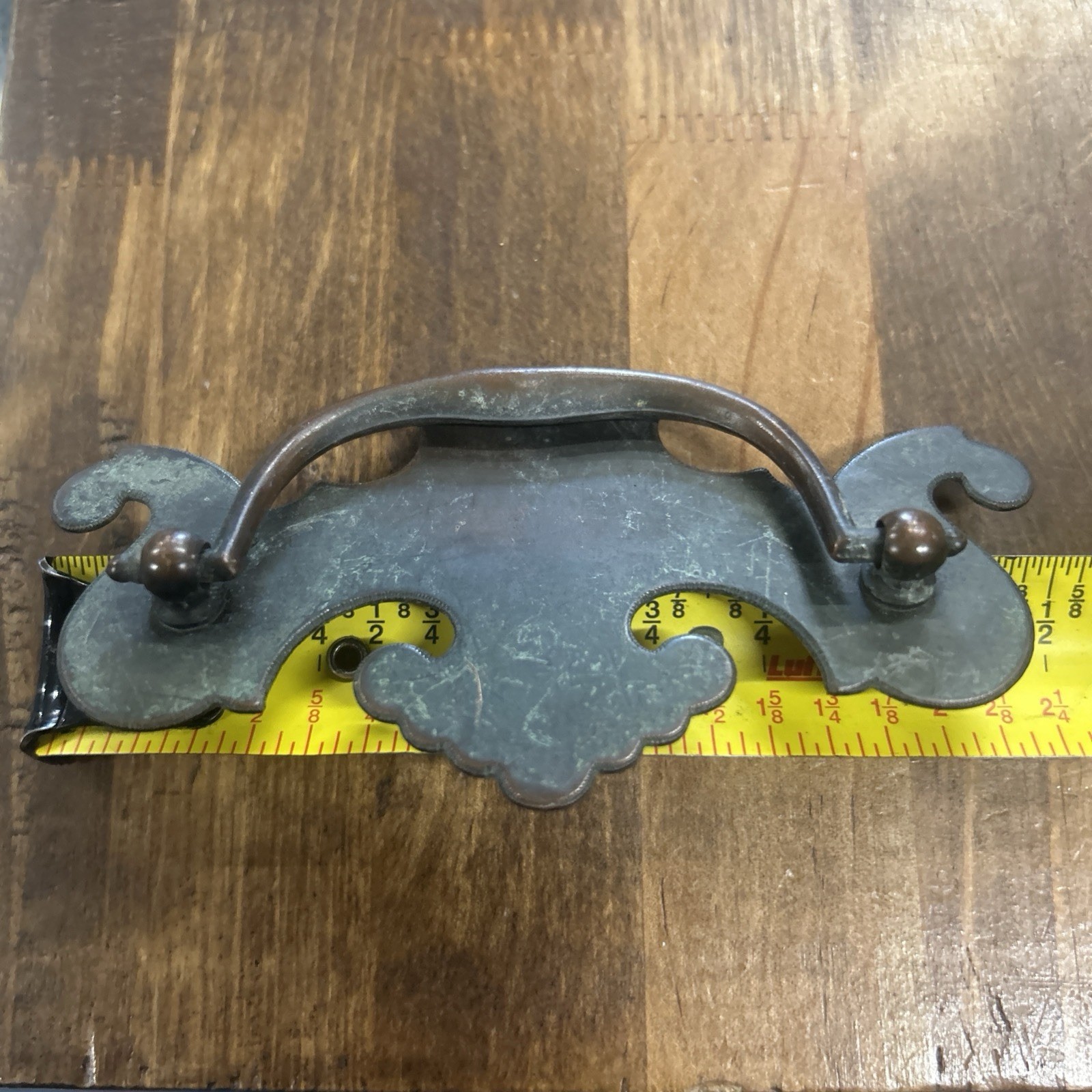 Vintage Bat Wing Drop Handle Cabinet Drawer Pull Brass Tone Finish