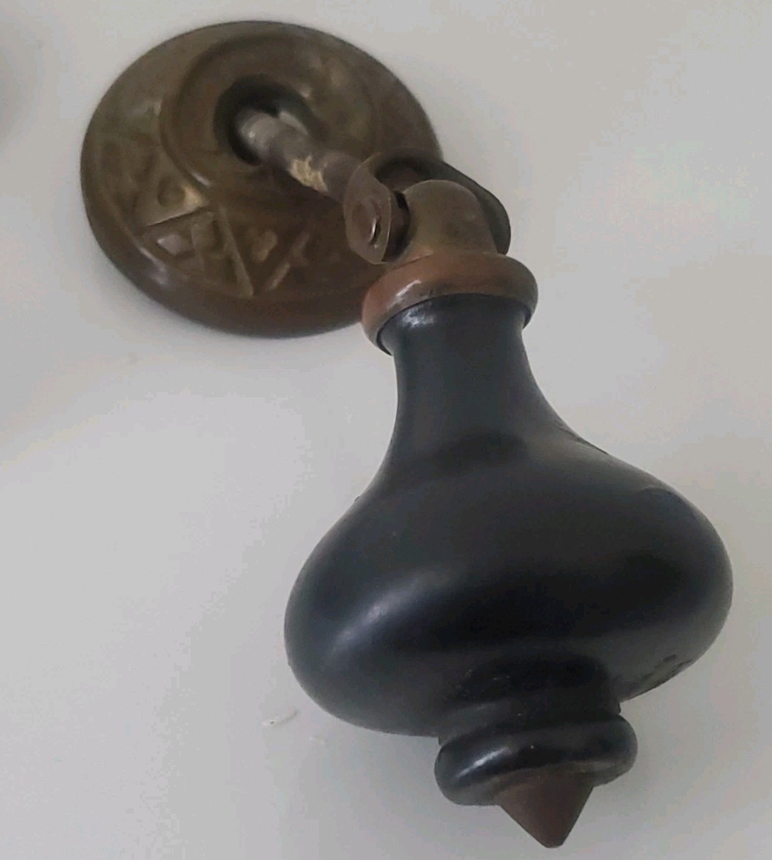 Atq Victorian Eastlake Teardrop Drawer Pulls Set 12 Black Wood & Metal + Extras