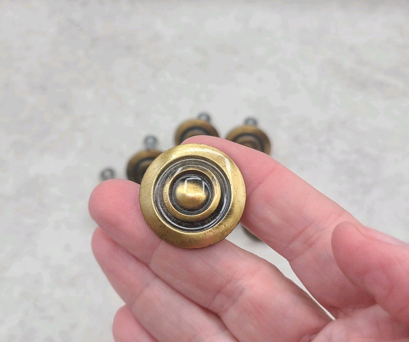 Set Of 8 Vintage 90s Hardware Brass Drawer Cabinet Pull Knob Made In Japan
