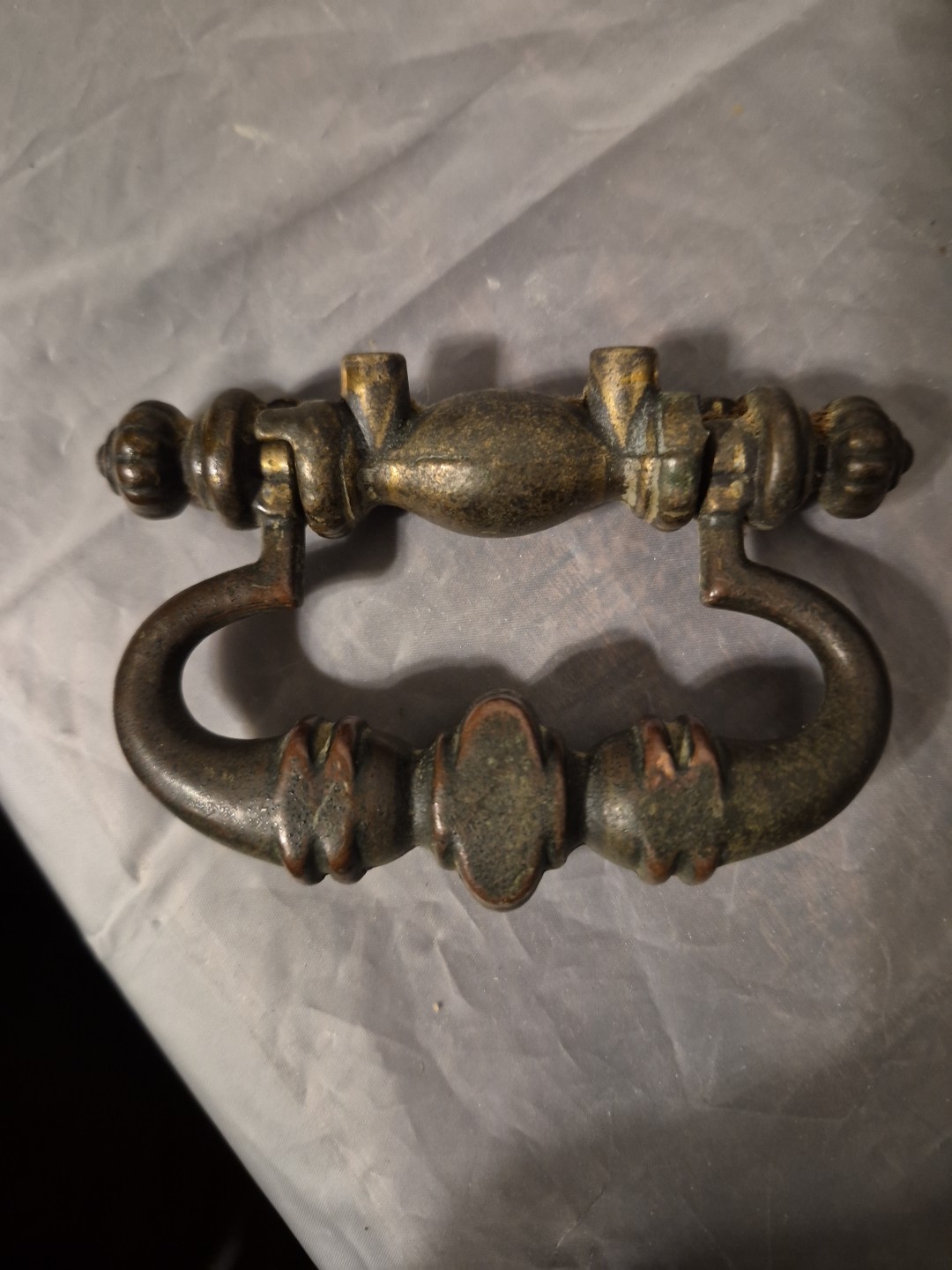 Restoration Antique Victorian Drawer Pull With Drop Bail Handle Preowned