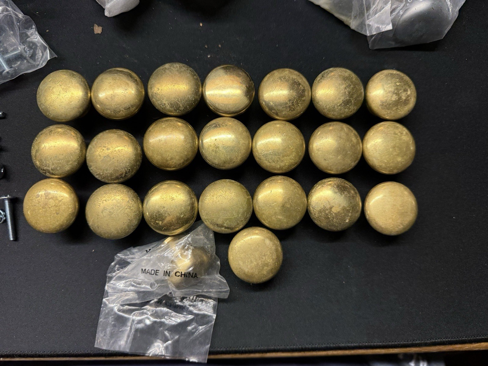 Vintage Brass Knobs With Screws. Over 4 Lbs !!!