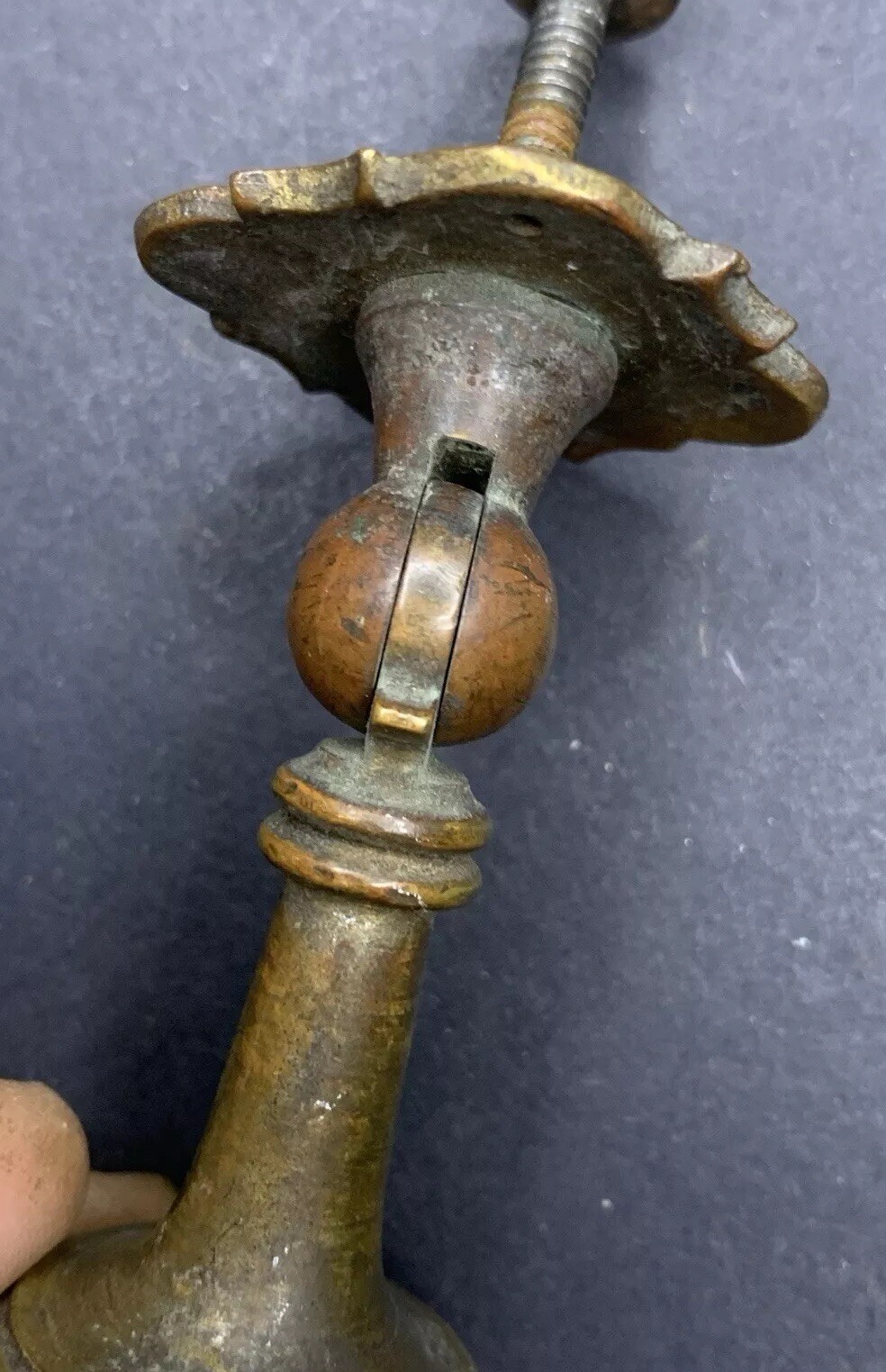Antique Drexel Esperanto Teardrop Drawer Pull Brass Drop Hinge