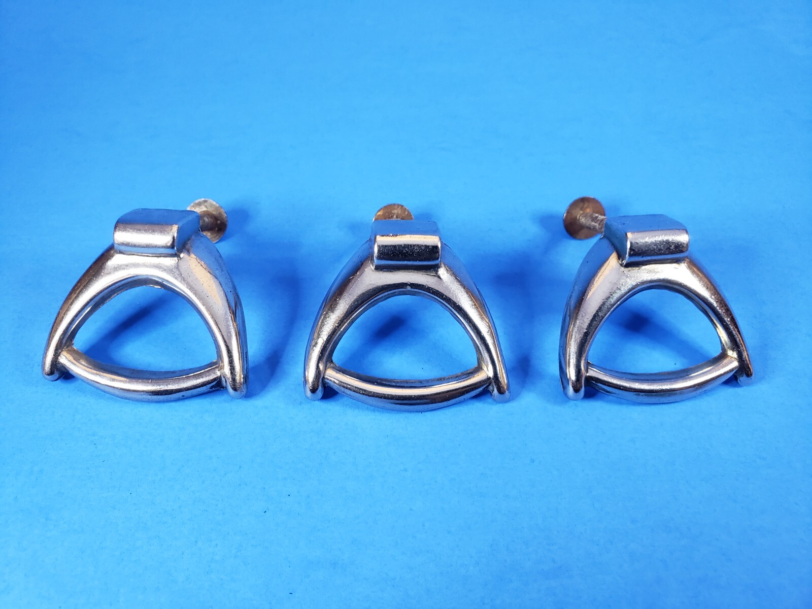 Drawer Pulls Cabinet Knobs Nickel Plated Cast Brass Single Post Vintage