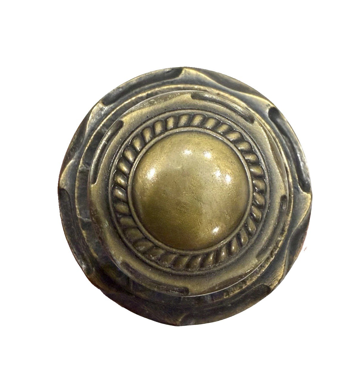 Antique Brass Drawer Pull Furniture Hardware Cabinet Door Knob w/Backplate