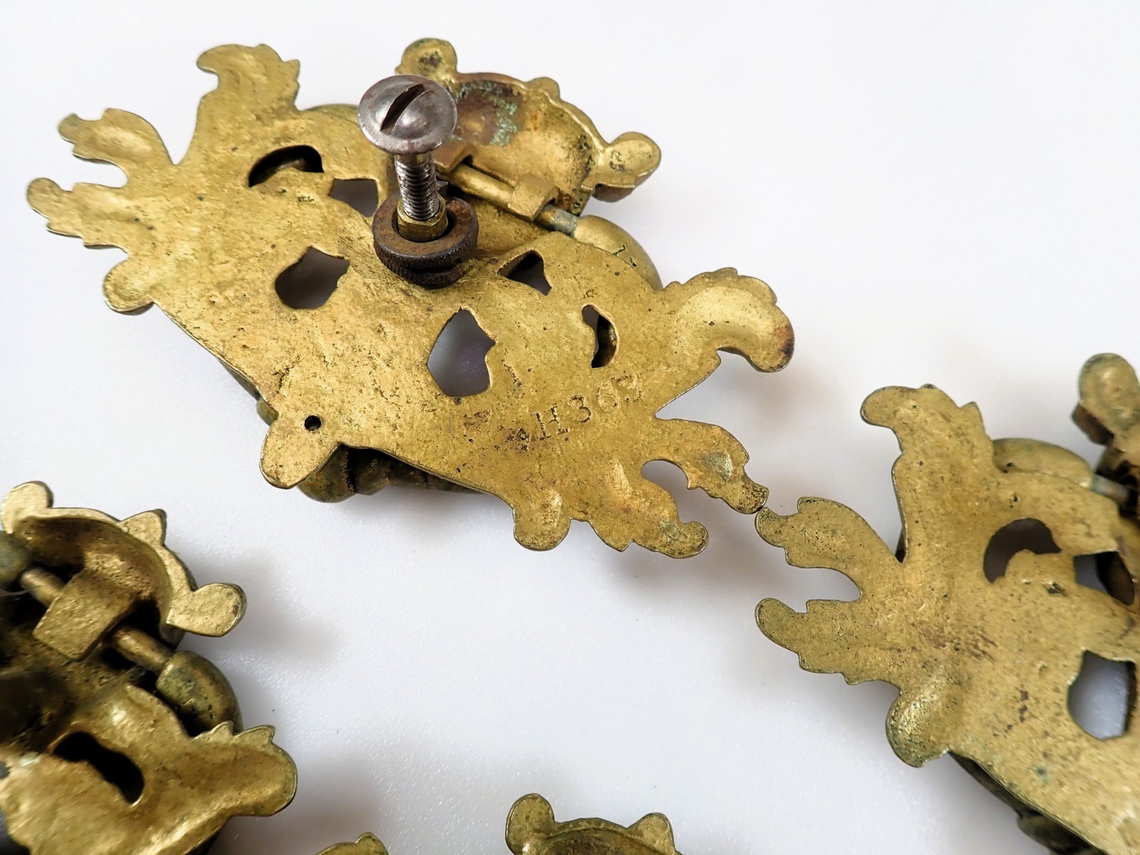 Vintage Keeler Brass Co KBC Ornate Drawer Pulls Lot of 5 Louis XVI Rococo