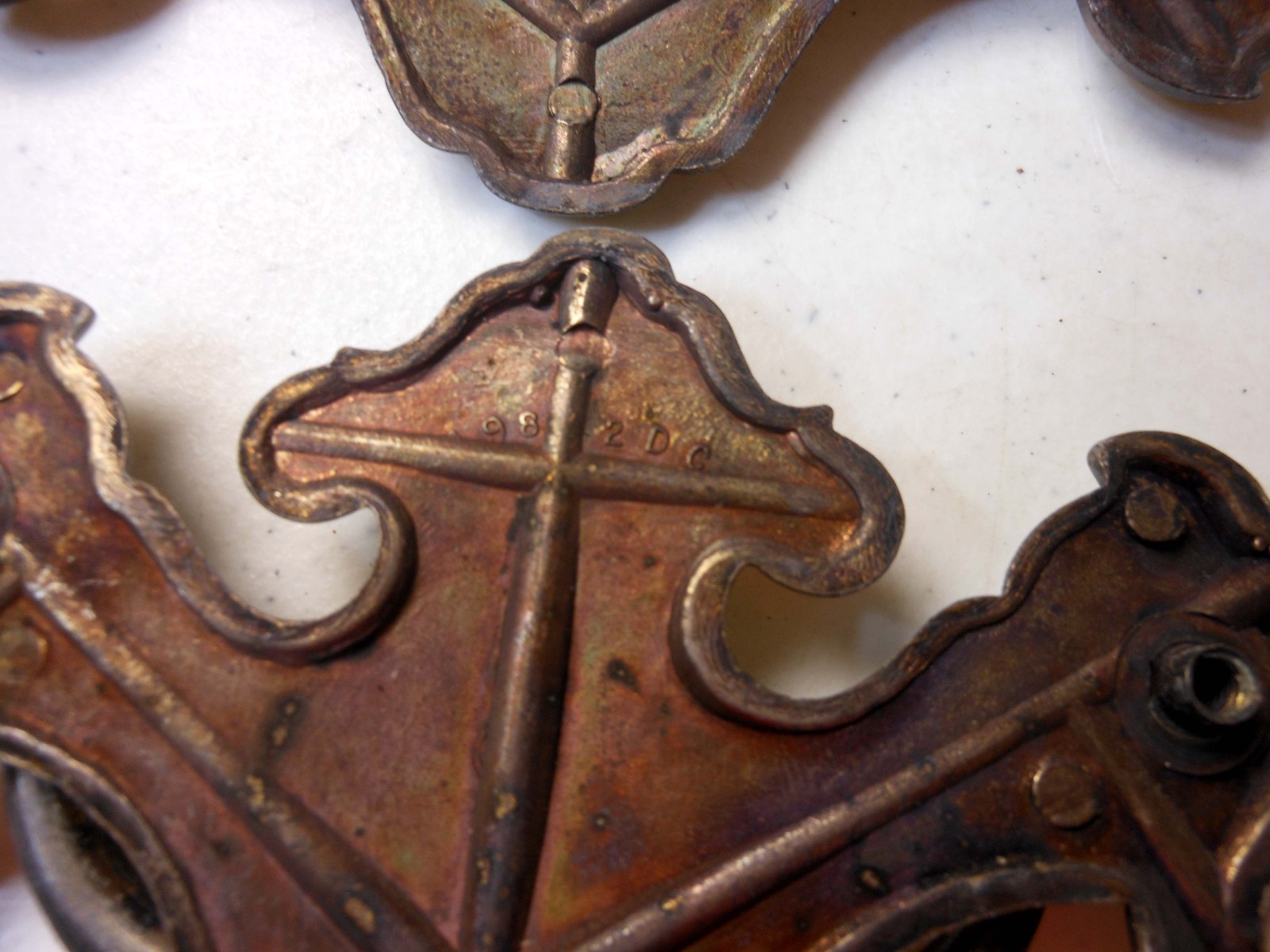 12 Vintage Brass Chippendale Batwing Bail Drawer Pull Handles