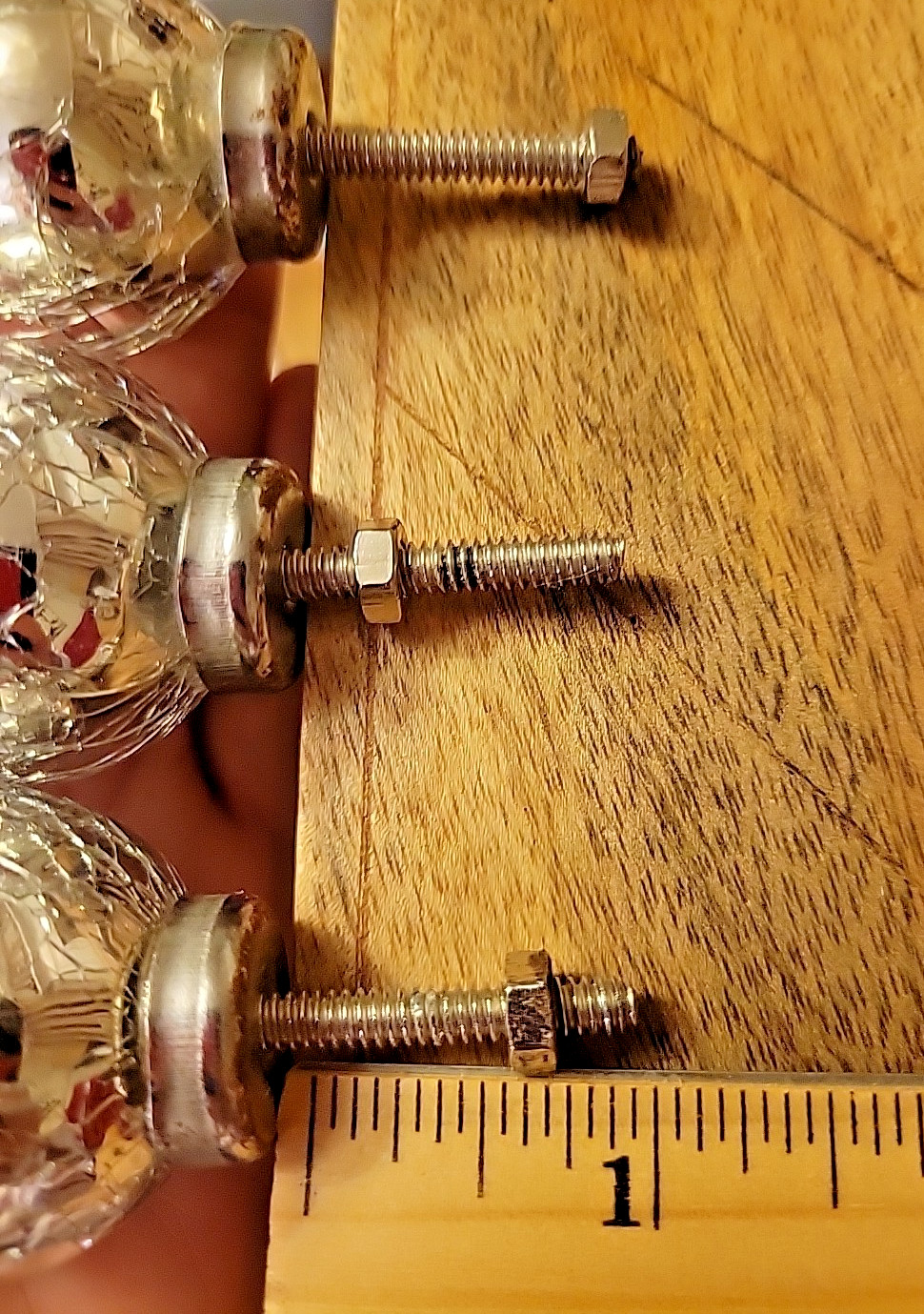 6 SILVER CRACKED MERCURY GLASS CABINET DRAWER HANDLE PULLS 1.5” Diameter