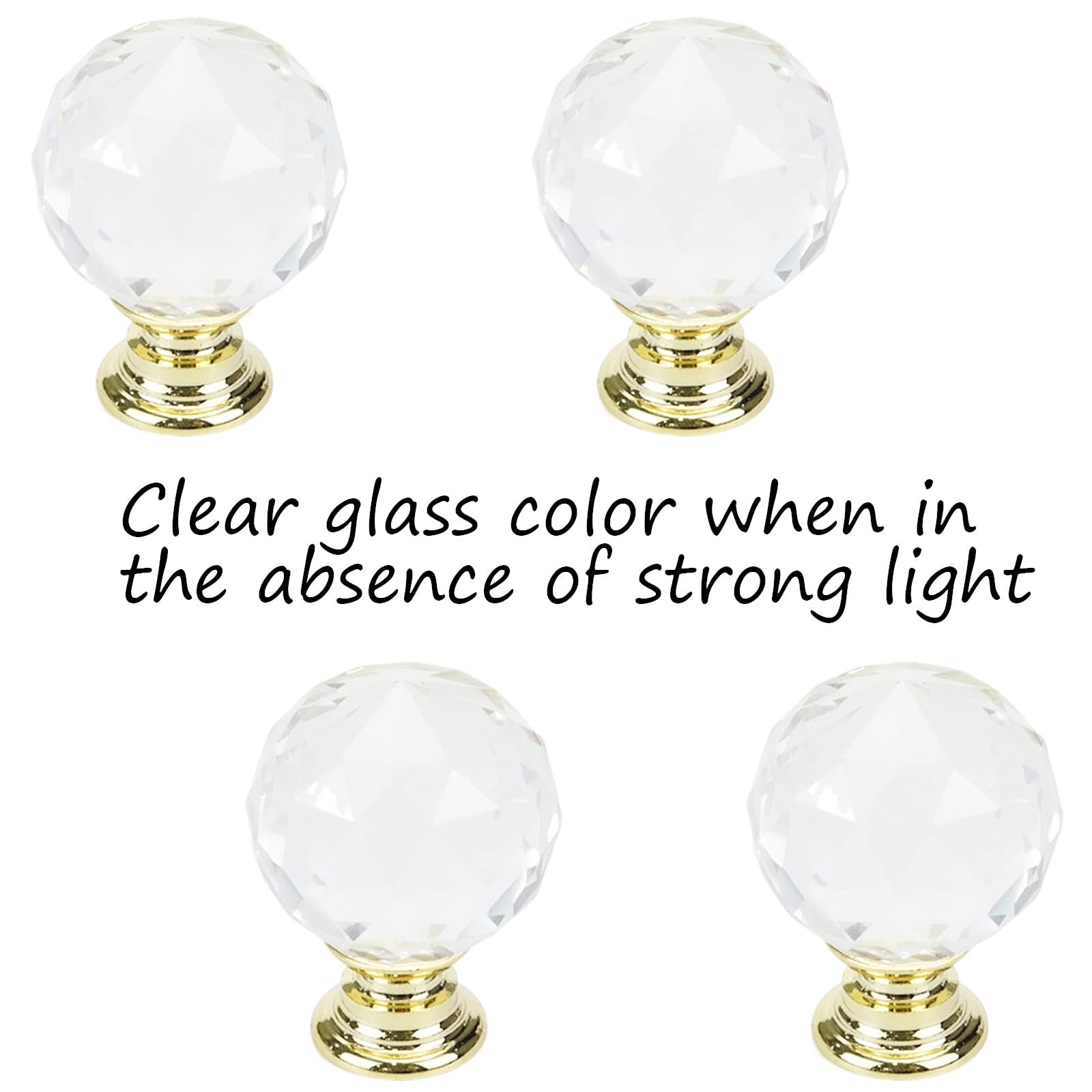 Xiaoyztan Crystal Cabinet Knobs,1 Inch(25 mm) Round Glass Knobs Kitchen Cabin…
