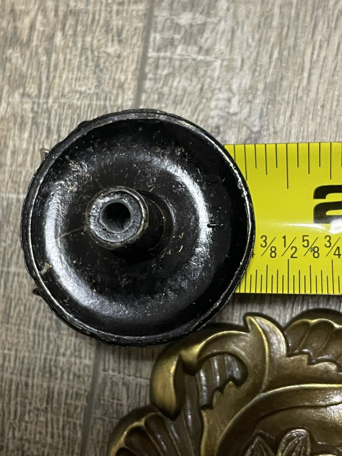 Vtg Two Piece Round Brass Drawer Cabinet Pull Knob Front and Back Plate Taiwan