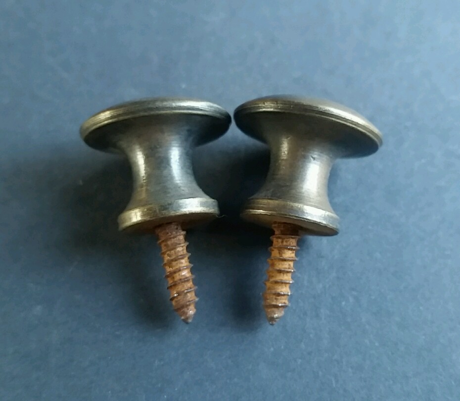 2 vtg. Antique style Solid Brass Stacking Barrister Bookcase 3/4″ Knob pull #K1