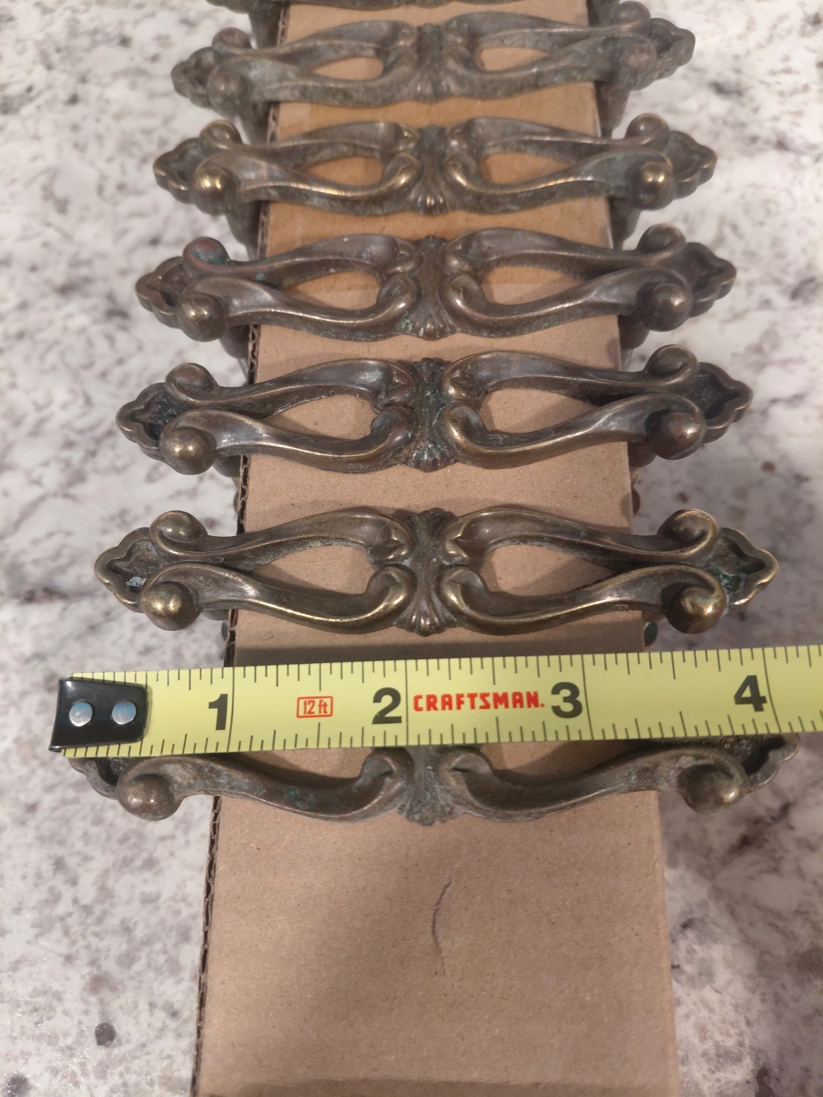 Vintage Ornate Antique Brass Drawer Cabinet Pulls Handles Lot Of 9 With Screws