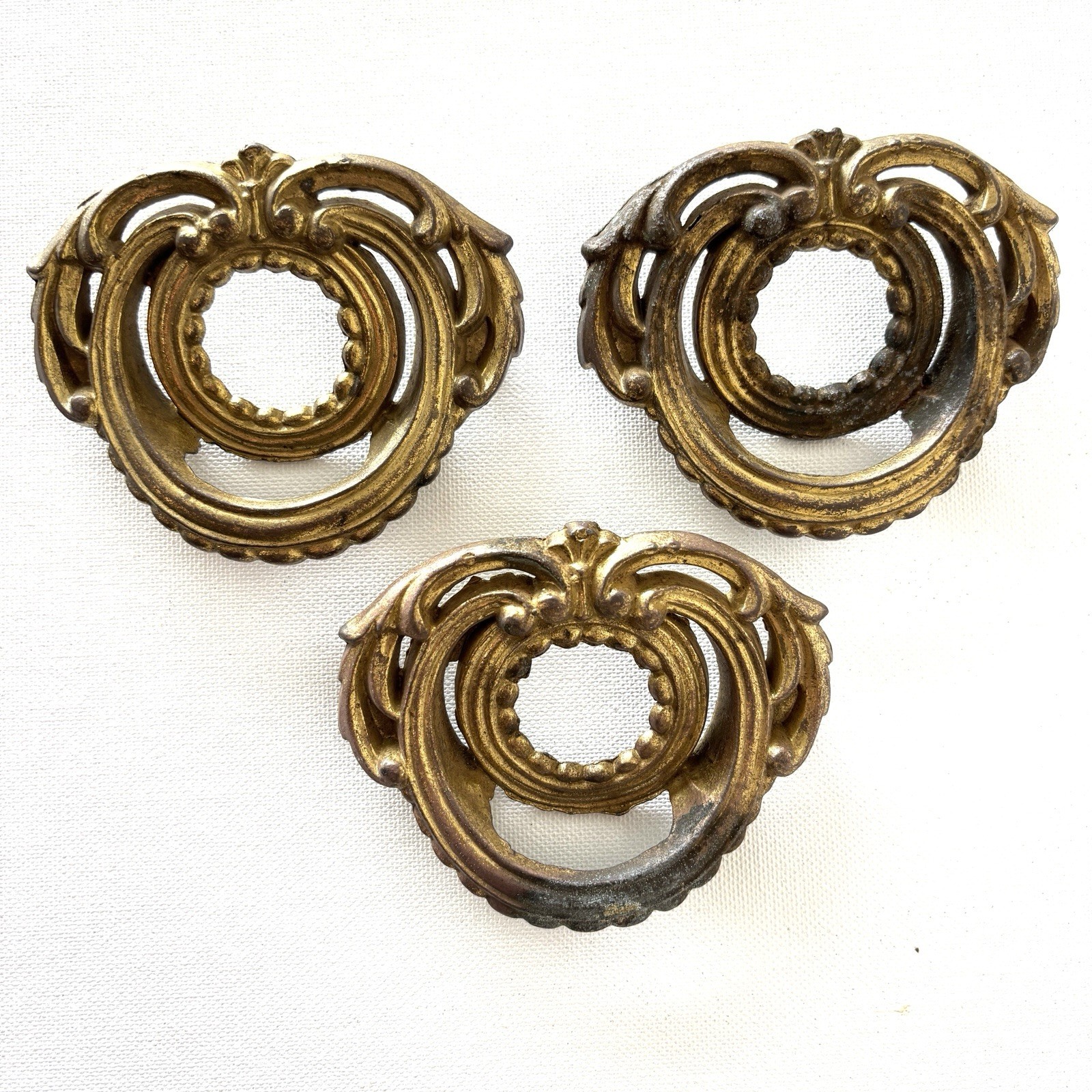 antique drawer pulls ornate 1800’s Victorian furniture door handle hardware 3″