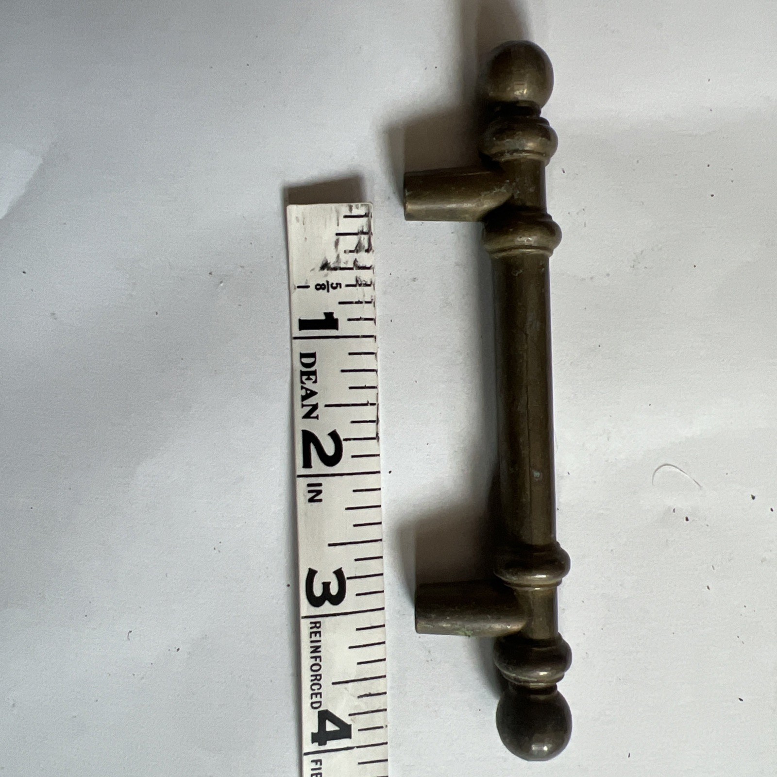 31 antique brass 3” center 5” (L) Cabinet Art Deco Drawer/door pulls Nice Patina