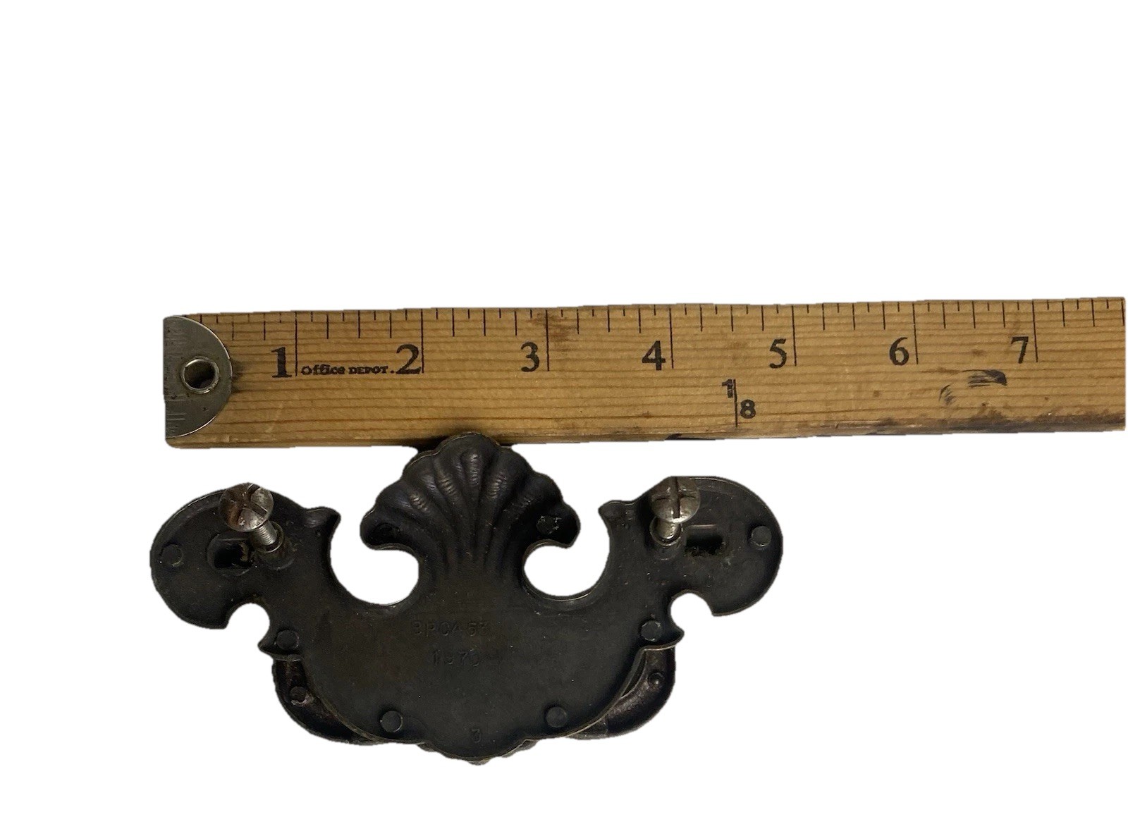 Vintage Antique Brass Chippendale Batwing Bail Drawer Pulls Set Of 4 Patina
