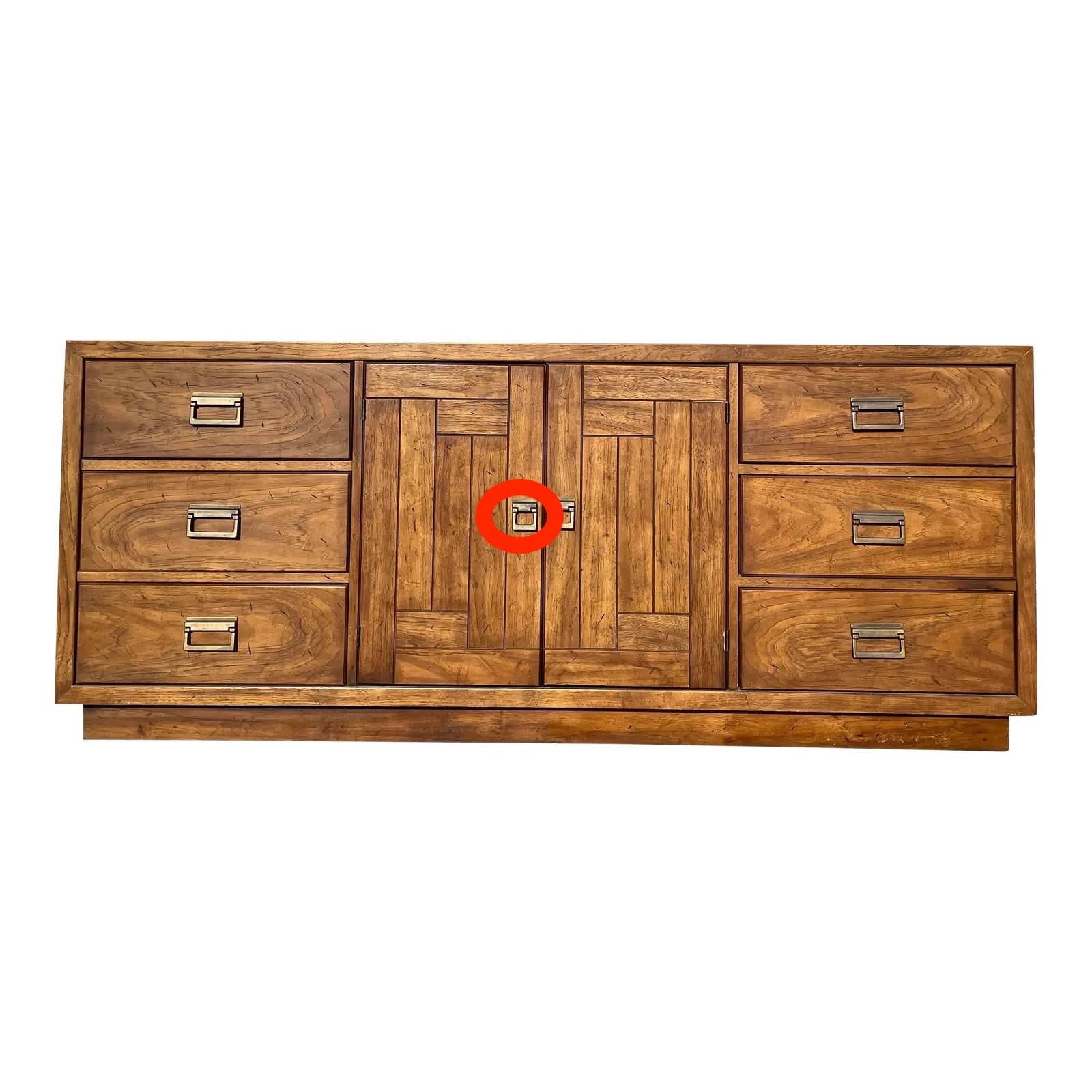 Drexel Woodbriar Brass Square Dresser Handle