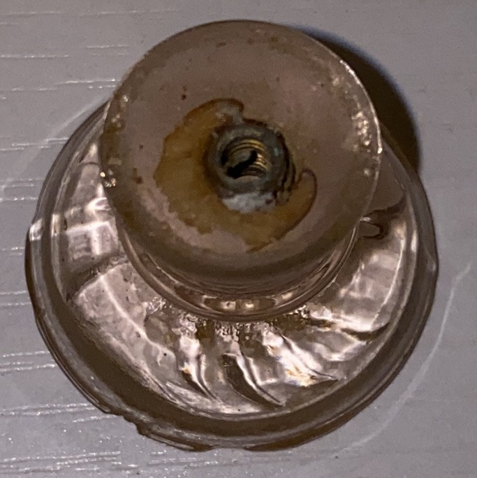 Vtg Pink Depression Glass Drawer Pull Round Starburst Flower Vintage