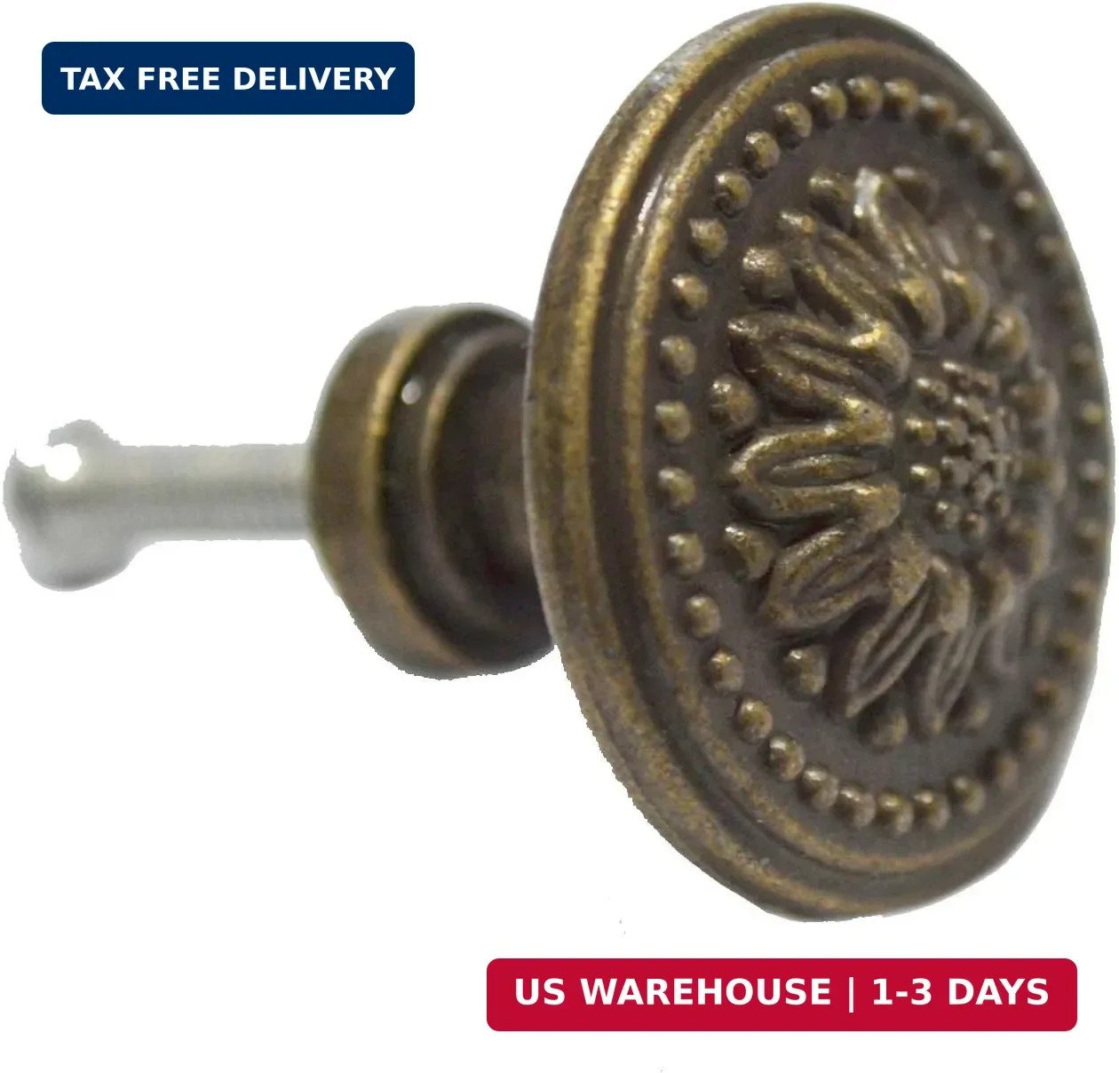8 Pcs Round Bronze Knobs Antique Drawer Handles Vintage Decorative Floral Pulls