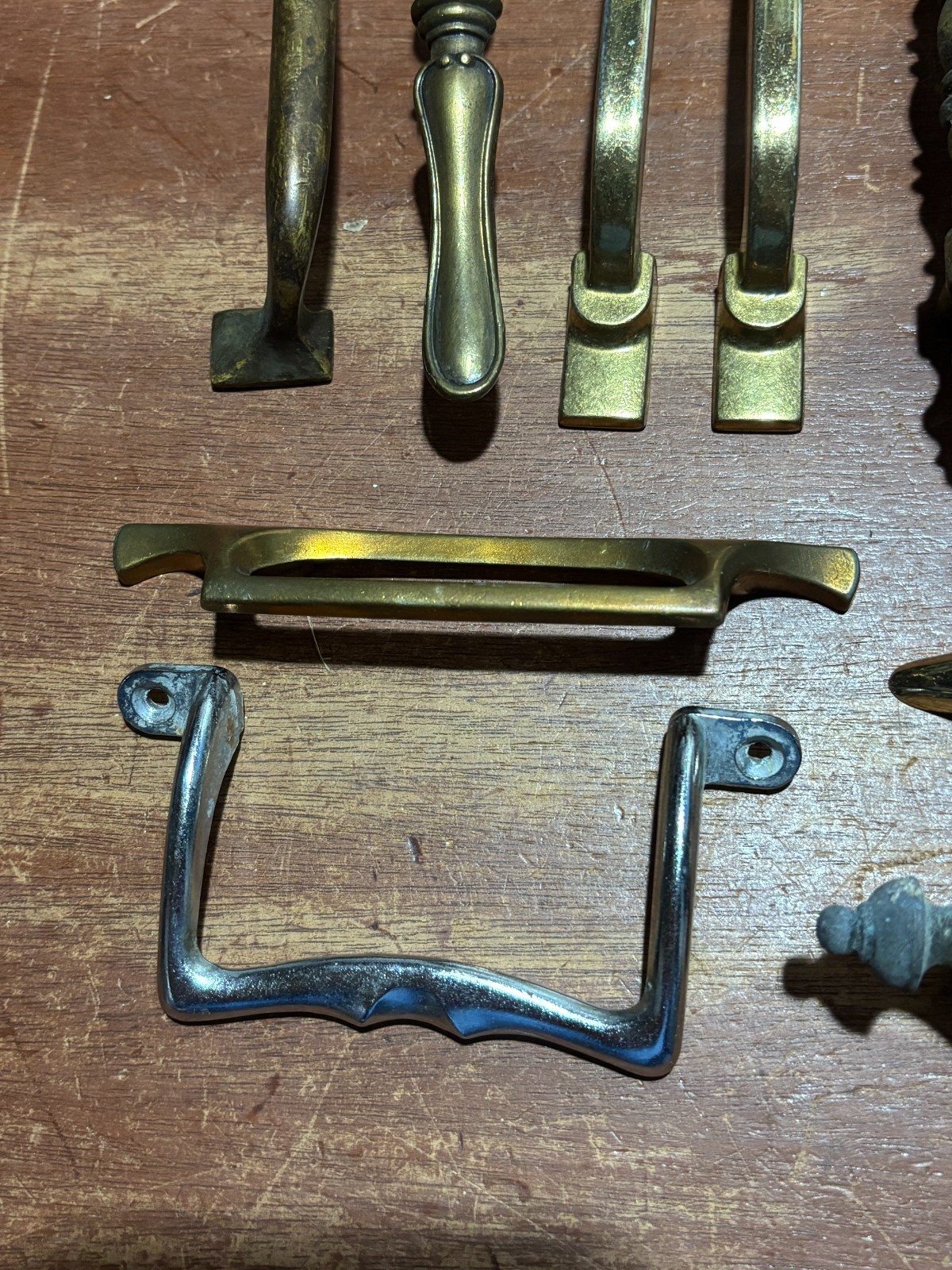 Vintage Lot of 12 Misc Variety Mixed Materials Door Handles Pulls Some Matching