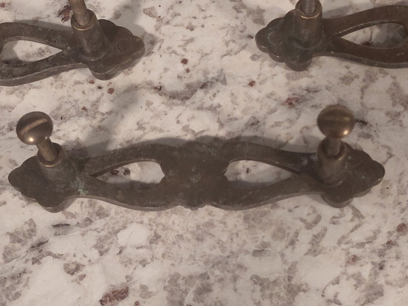 Vintage Ornate Antique Brass Drawer Cabinet Pulls Handles Lot Of 9 With Screws