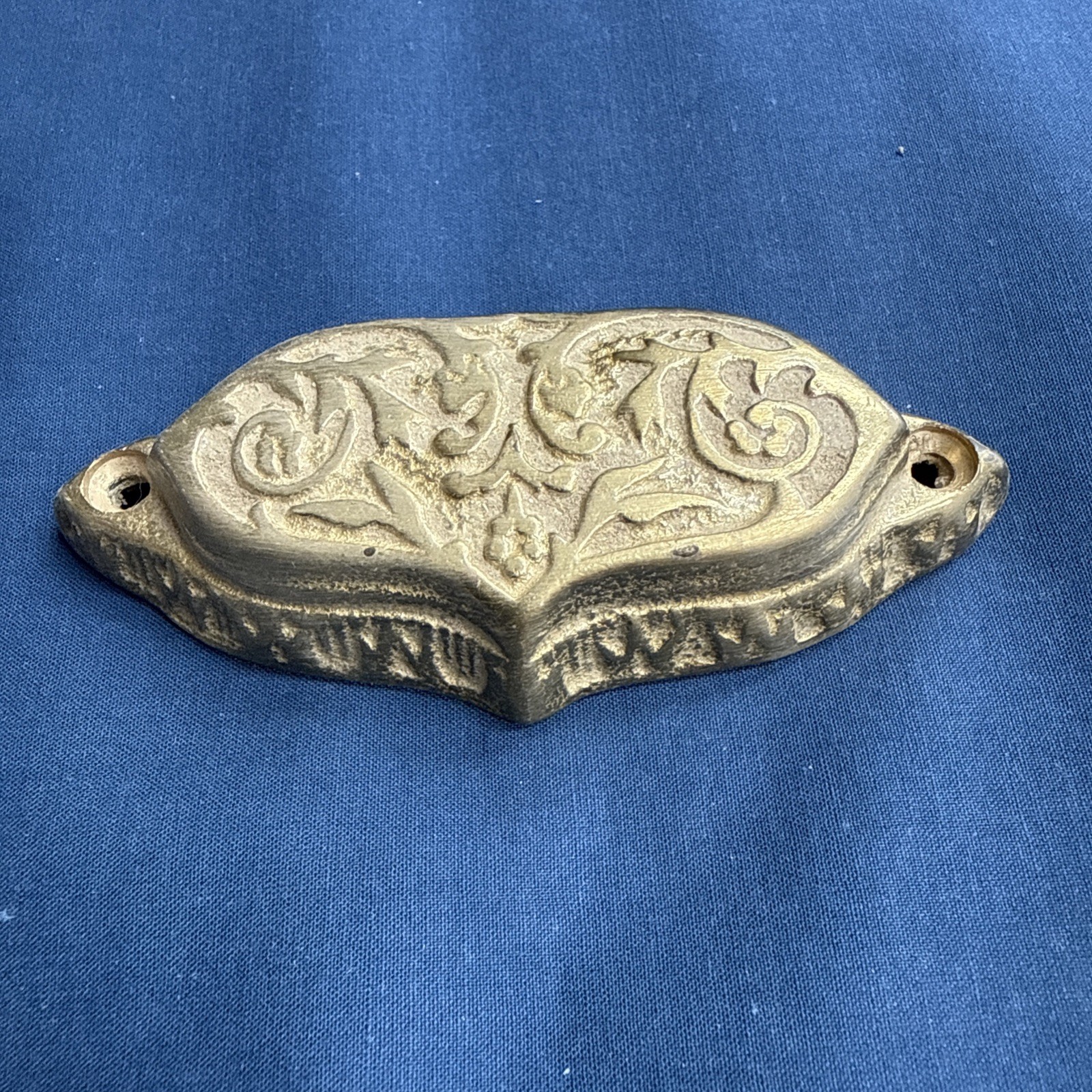4 Victorian Style Brass Apothecary Bin Pulls Handles NOS