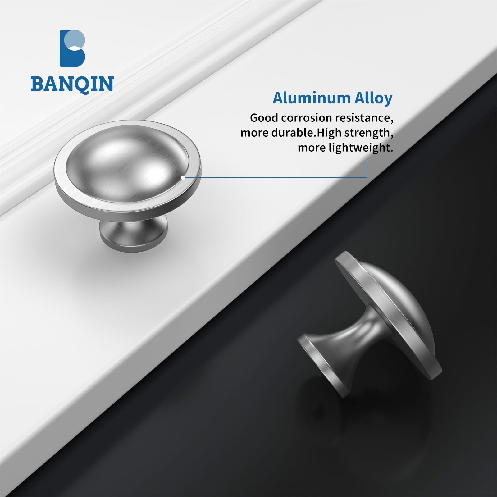 10 Pack Brushed Nickel Cabinet Knobs Round Silver Drawer Knob Kitchen Hardwar…