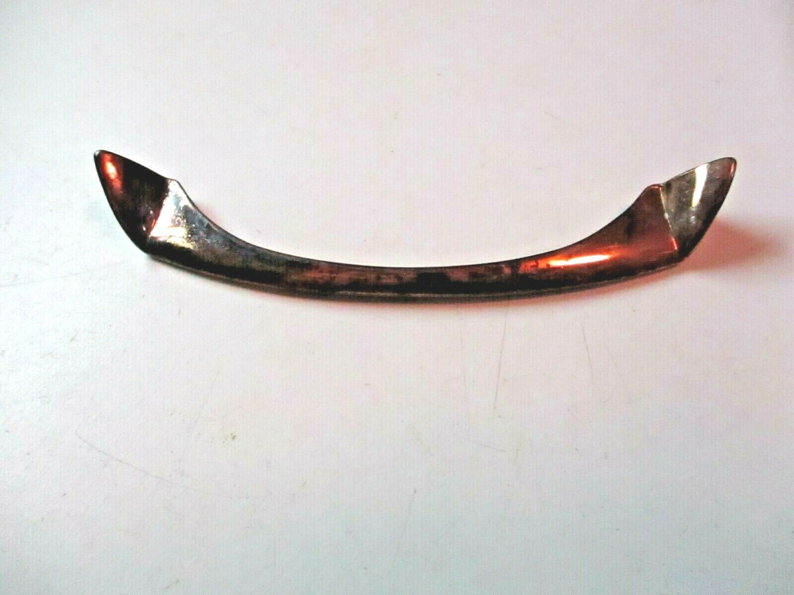 Winged 1940s MCM Drawer Pull Handle Shiny Shabby Copper 4″ Centers 1 Vtg MCM