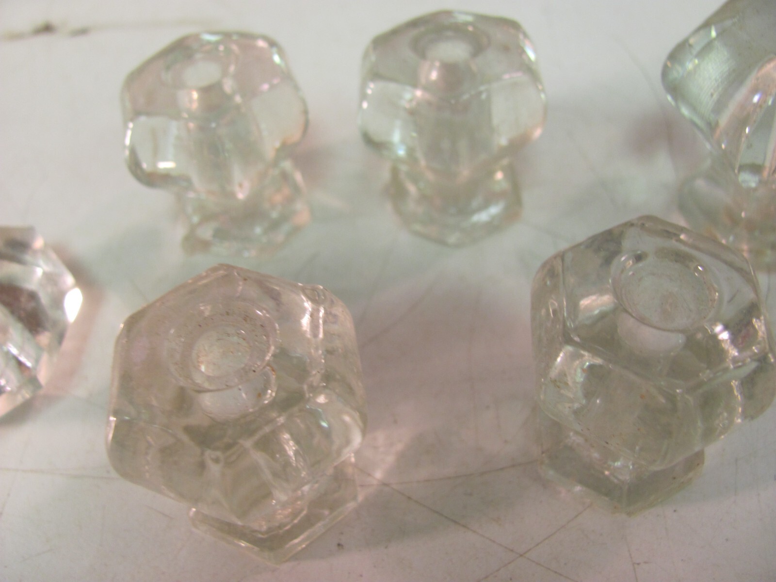 VINTAGE LOT GLASS DRAWER CABINET DOOR PULLS KNOBS FURNITURE DESK USA