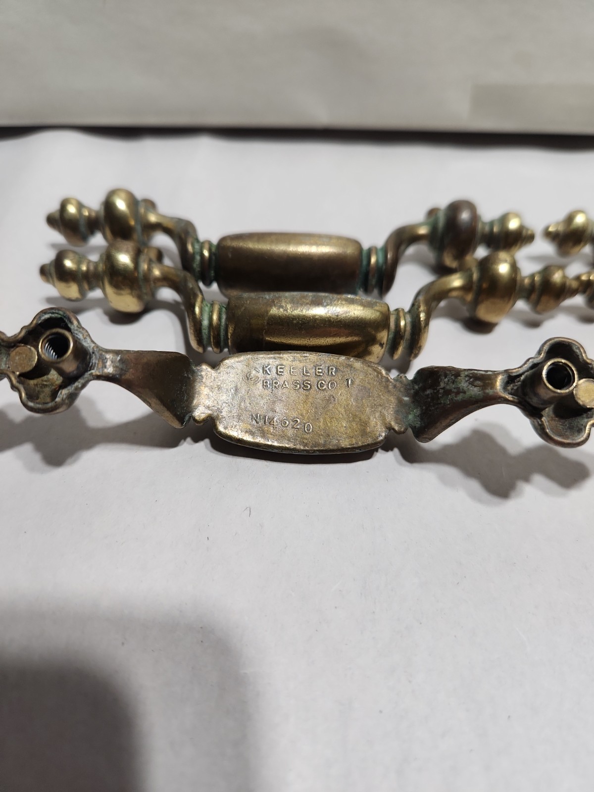 Vintage Keller Brass Co. Drawer Pulls Set Of 6.