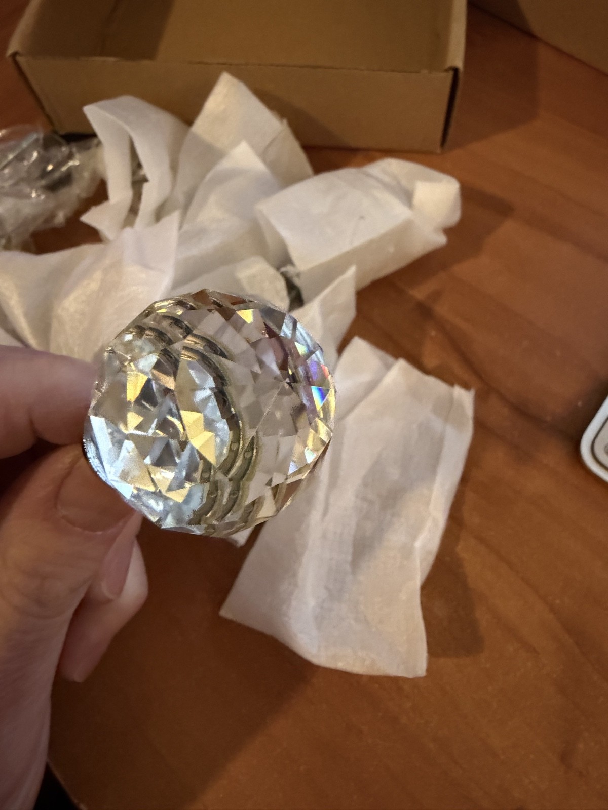 Lot Of 9 * Faceted CRYSTAL BALL * Round Cabinet DRAWER KNOB Pull Handle Hardware