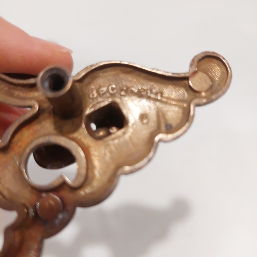Two Large Vintage Brass Ornate Drop Bail Handle Drawer Pull 5.25″ Wide