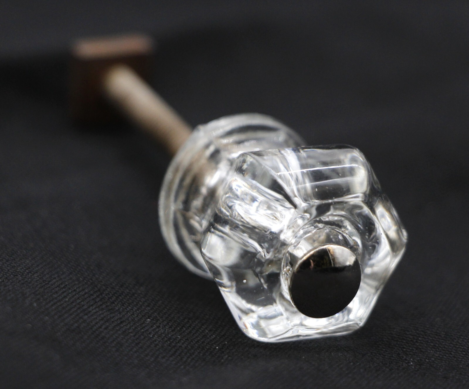 0.875 in. Vintage Hexagon Glass Drawer Cabinet Knob