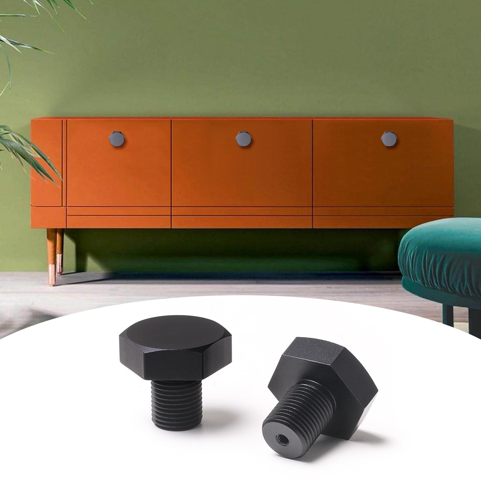 6pcs Singe Hole Drawer Knobs, Aluminum Cabinet Knobs Brushed Hexagonal Handle…