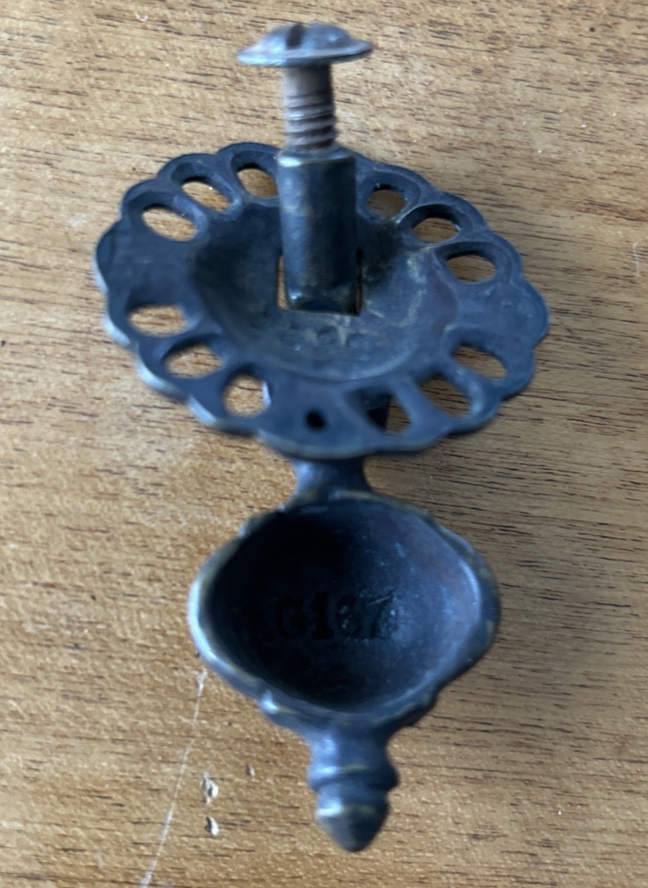 Vintage Brass Drop Pull With 1 “ Back Plate