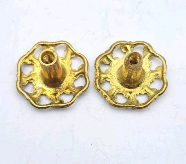Antique Small Knobs Drawer Door Pulls Victorian Repro Furniture Hardware Pair