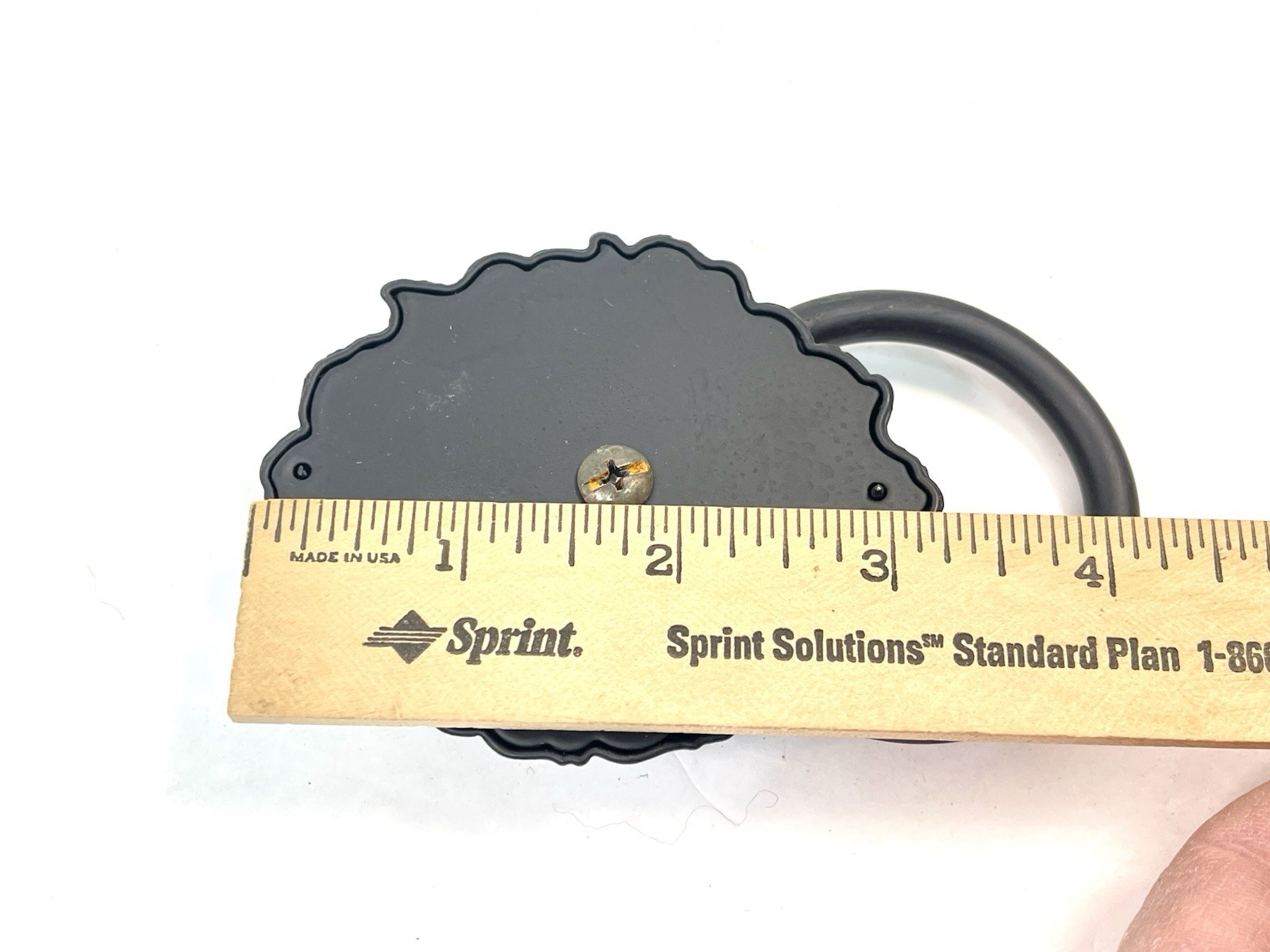 NOS Large 4.5″ Black Finish Lion Head Drop Ring Drawer Pull KBC Brass Co