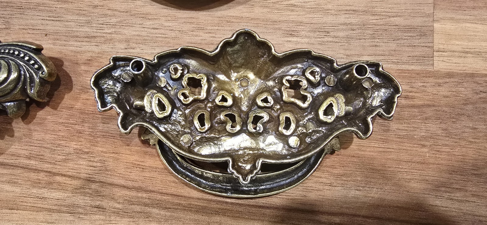 27 Brass French Victorian Drawer Pull Ornate Baroque Design