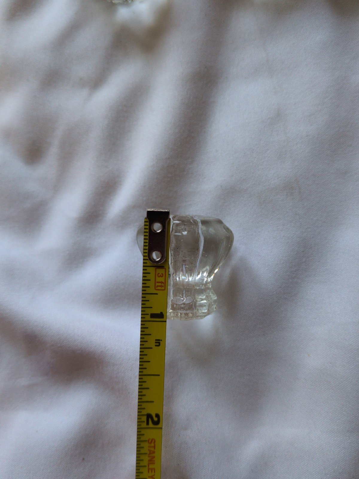 Lot Of 11 Vintage Clear Glass Dresser Pull Knobs Ten Facet
