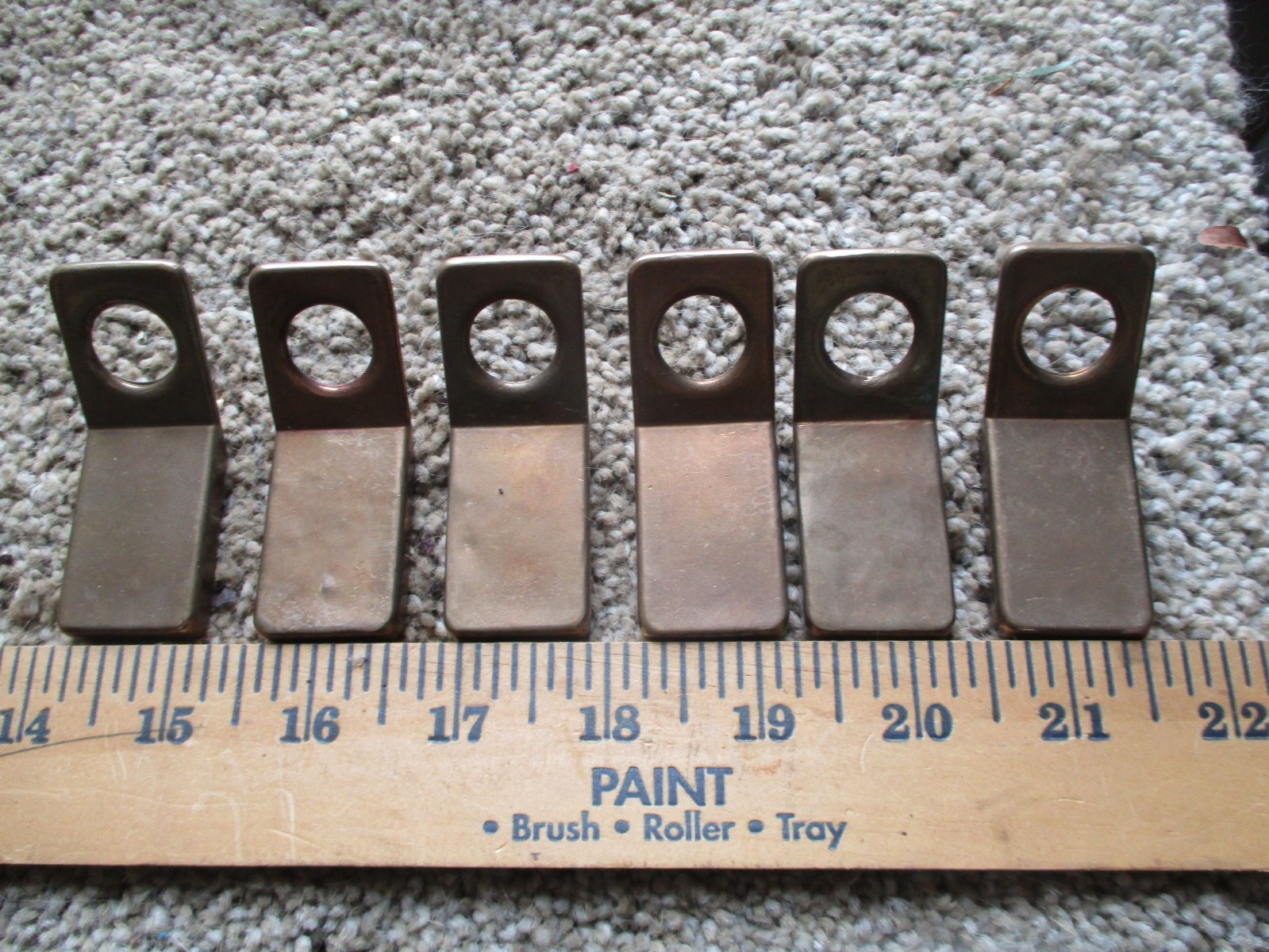 6 Vintage Brass Finger Hole pull kitchen Cabinet Door , Cabinet Drawer pulls