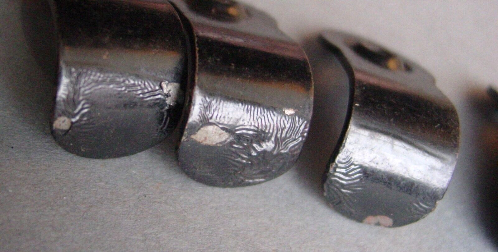 5 Vintage Window Sash Chain Holder Lift Pull Lot Antiqued Japanned Finish Lot