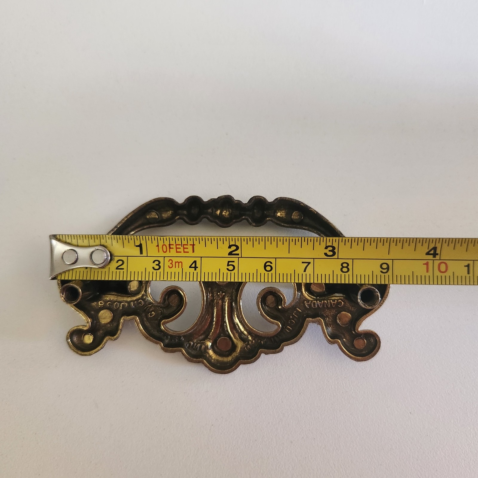 6 Vintage Drawer Pulls Brass Chippendale Bat Wing Floral CH 3056 Canada Fixed
