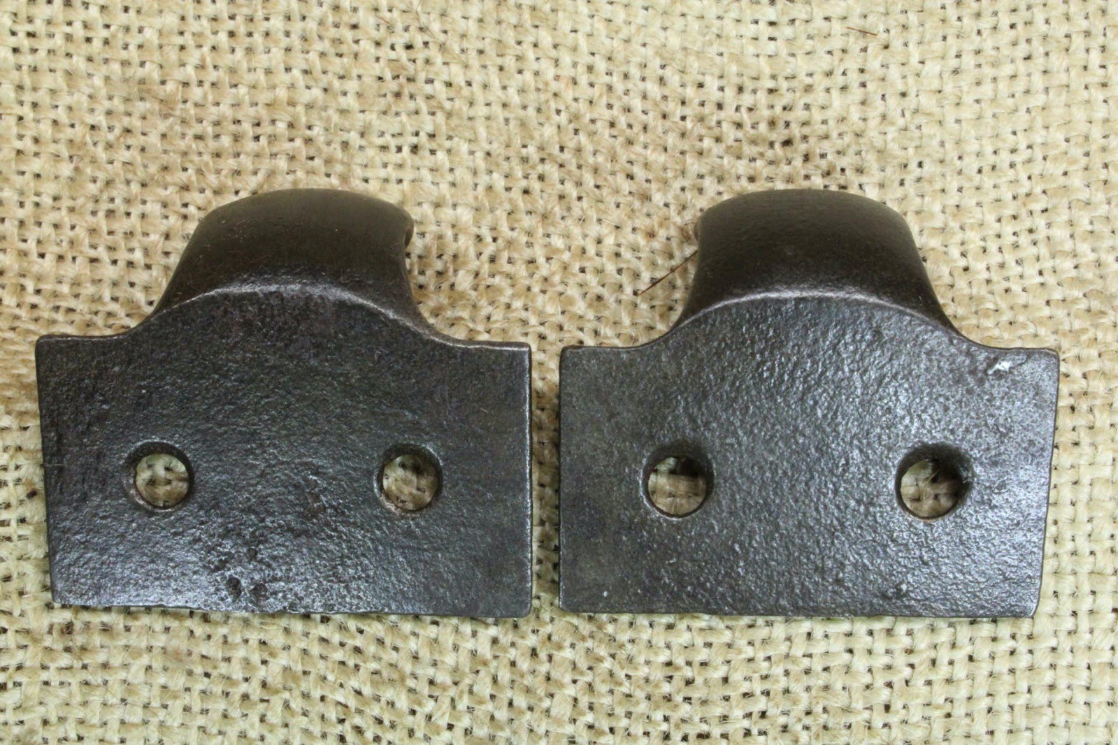 2 Old Window Sash Lifts Pulls Restored Cast Iron Victorian Ferns Triangle Scroll
