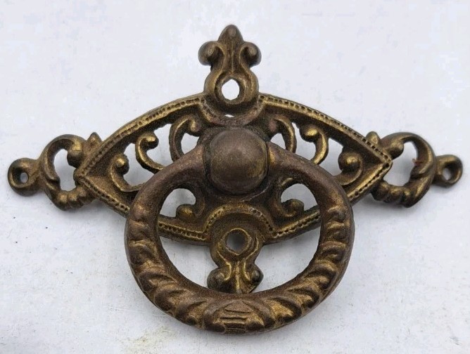 Antique Drawer Pulls Vintage Furniture Handles Brass Lot of 3