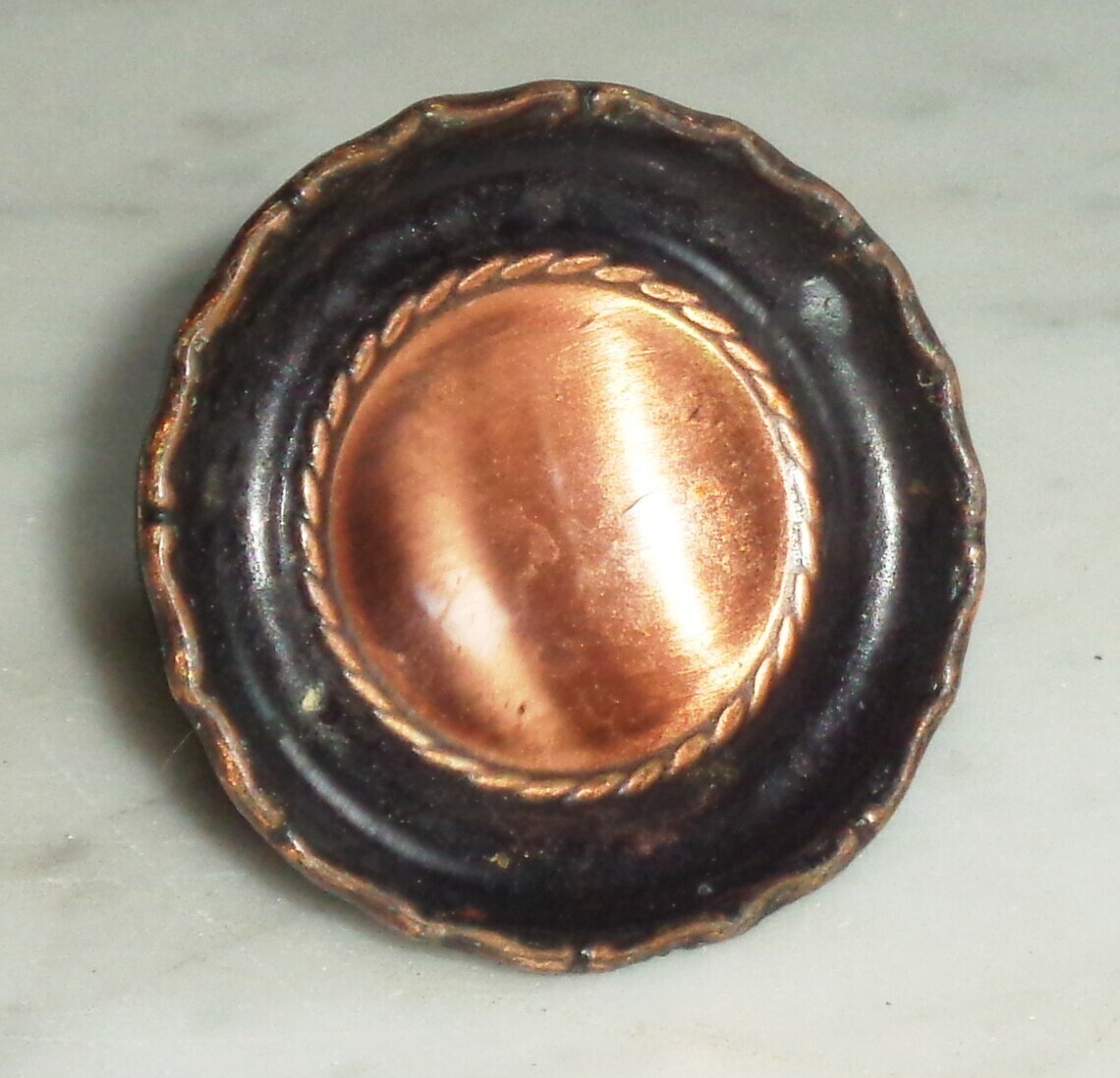 10 Vintage Ajax Copper Concave #976 Drawer Pull Cabinet Handle Knobs