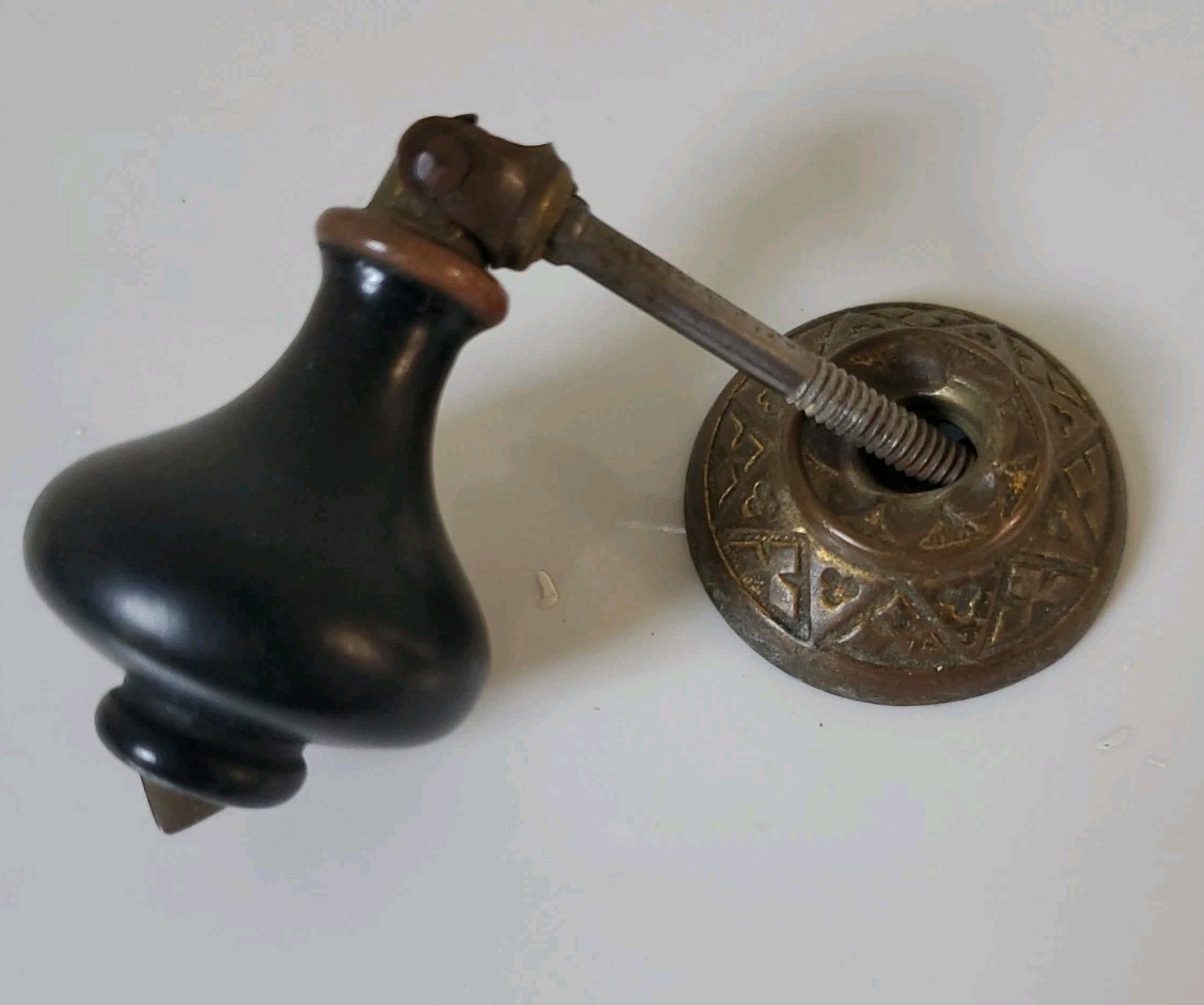 Atq Victorian Eastlake Teardrop Drawer Pulls Set 12 Black Wood & Metal + Extras