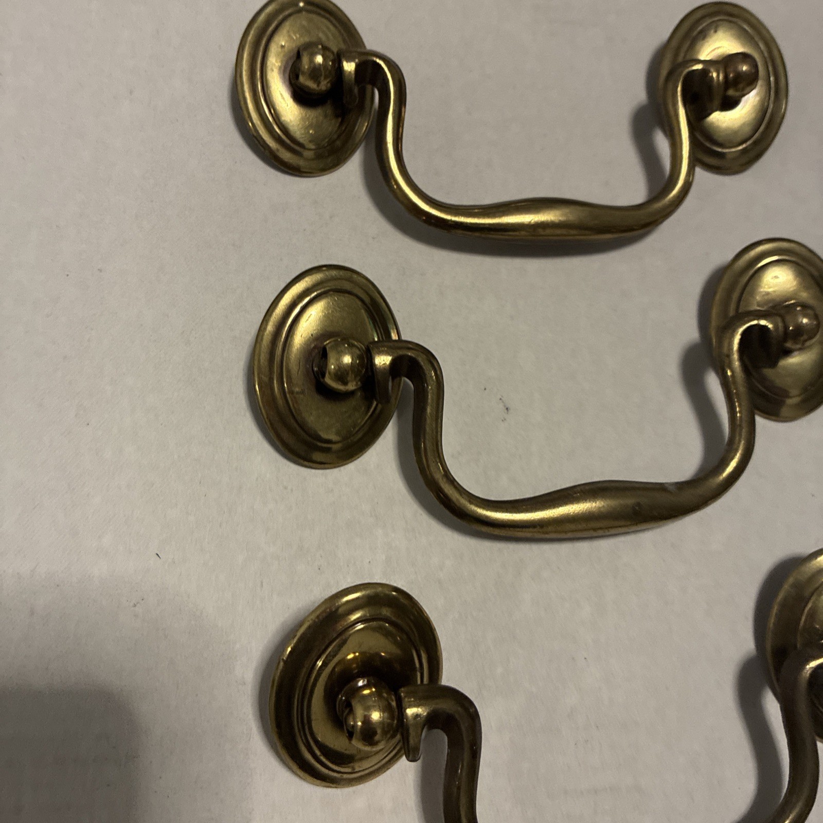 5pcsDrexel Esperanto Drawer Pull Tall Dresser Brass Vintage Drop Bail MCM Handle