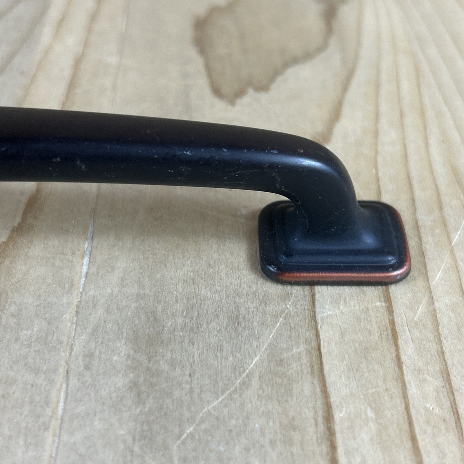 Vintage Drawer Pull Cabinet Handle One Piece Black Brass 6 x 3/4 Inch