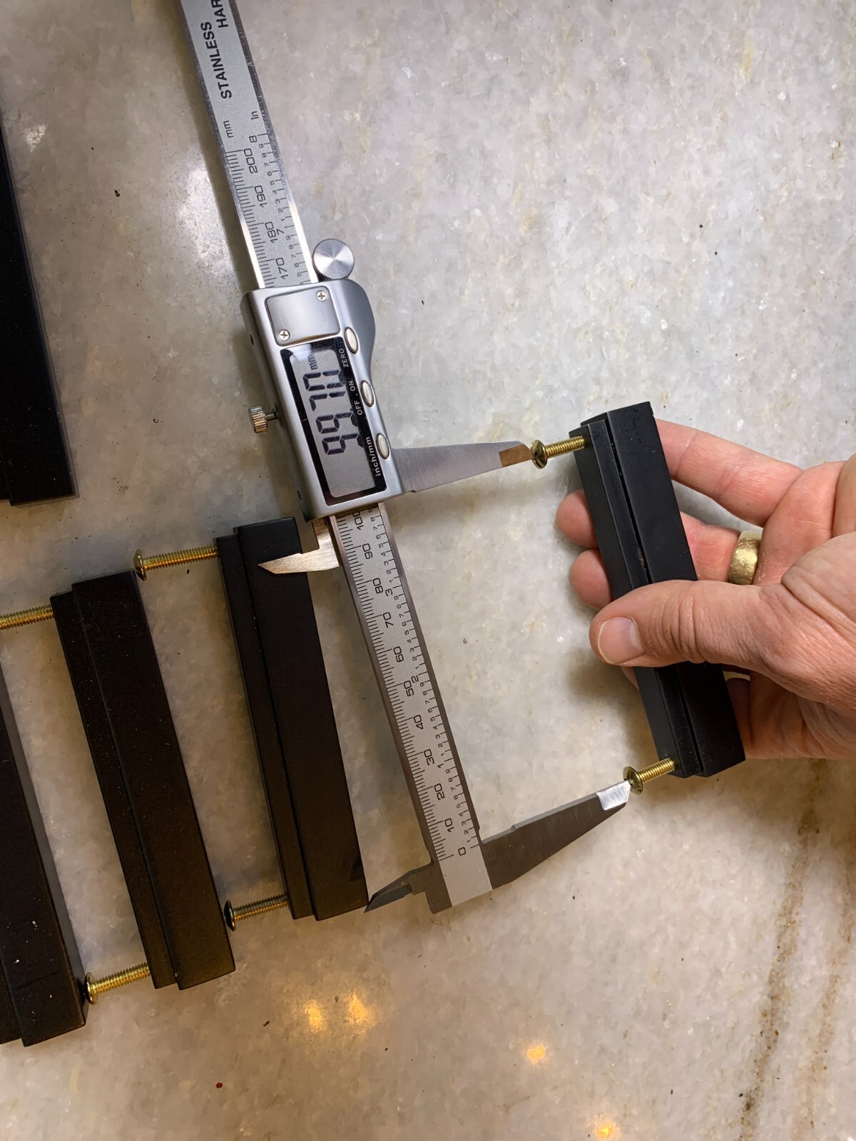 14 Heavy Duty Solid Brass Black Square Rectangle Rectangular Bar Knobs Pulls